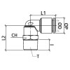 Штуцер цанговый угловой R3/8-8 мм CDC BPL-08-R03