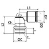 Штуцер цанговый угловой G1/2-10 мм CDC BPL-10-G04