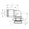 Штуцер цанговый угловой G1/4-6 мм CDC MPL-06-G02