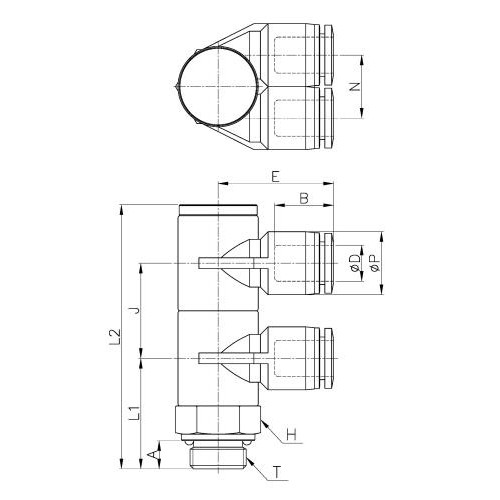 Коллектор цанговый G1/2-4 мм CDC PAT-04-G04(2)