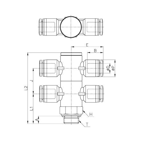 Коллектор цанговый G1/2-6 мм CDC PHT-06-G04(2)