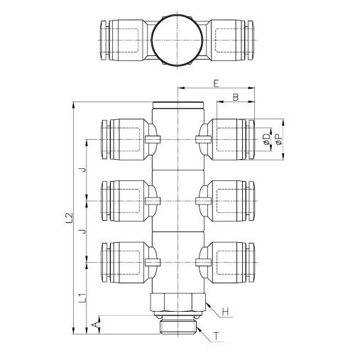 Коллектор цанговый G3/8-10 мм CDC PHT-10-G03(3)