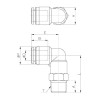 Штуцер цанговый угловой R1/4-8 мм CDC PL-08-02