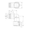 Штуцер цанговый угловой G3/8-6 мм CDC PLF-06-G03
