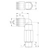 Штуцер цанговый угловой R1/4-6 мм CDC PLL-06-02