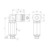 Штуцер цанговый угловой M6-6 мм CDC PLL-C-06-M6