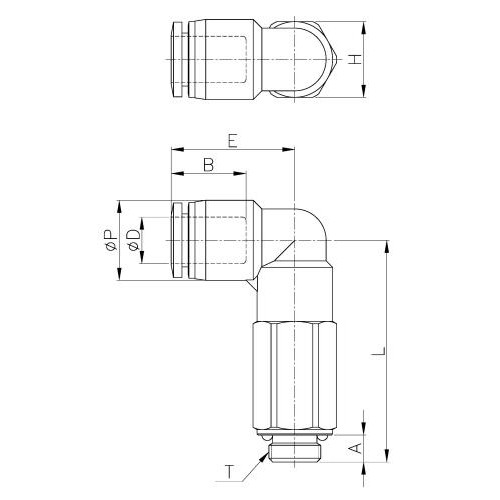 Штуцер цанговый угловой G3/8-16 мм CDC PLL-16-G03