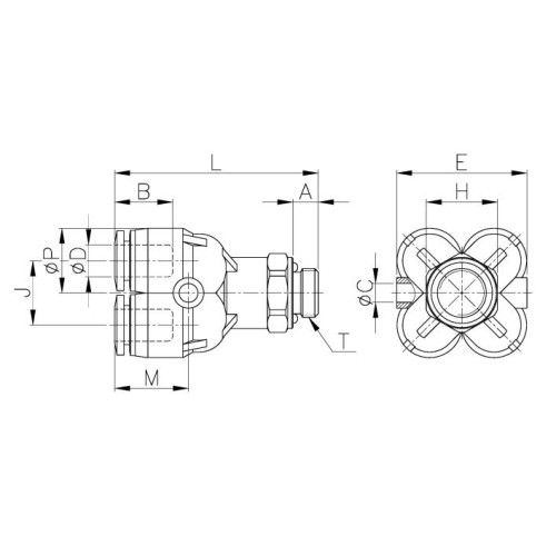 Коллектор цанговый G1/8-4 мм CDC PXT-04-G01