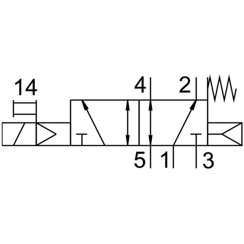 Распределитель электромагнитный 5/2 Festo VUVG-S10-M52-RT-M5-1H2L-W1