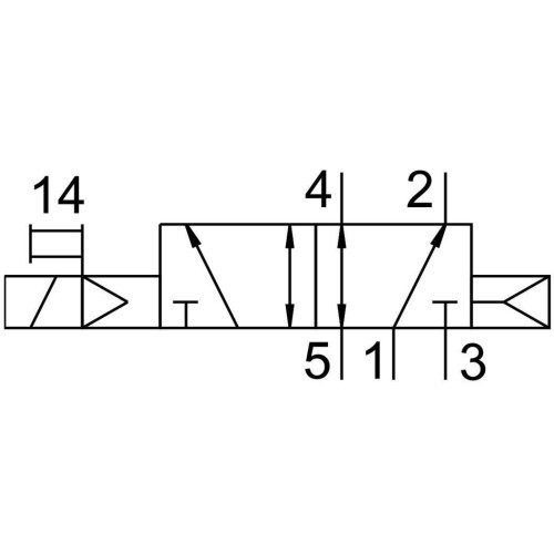 Распределитель электромагнитный 5/2 Festo VUVG-LK14-M52-AT-G18-1H2L-W1-S