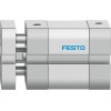 Пневмоцилиндр 20x10 мм Festo ADNGF-20-10-PPS-A двустороннего действия компактный