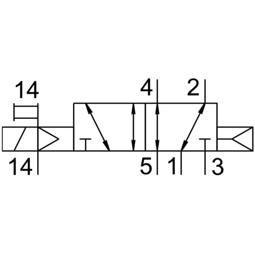 Распределитель электромагнитный 5/2 Festo VMPA14-M1H-M-G1/8-PI
