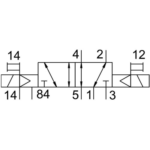 Распределитель электромагнитный 5/2 Festo VUVG-B10-B52-ZT-F-1T1L-EX2C