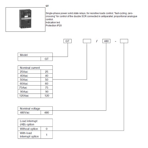 Реле Gefran F023708-GT-120/480-0 (480V/120A SCR)