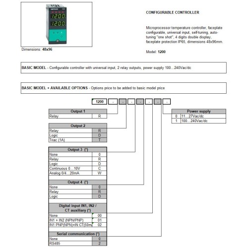 Регулятор Gefran F023427-1200-RD00-01-0-1