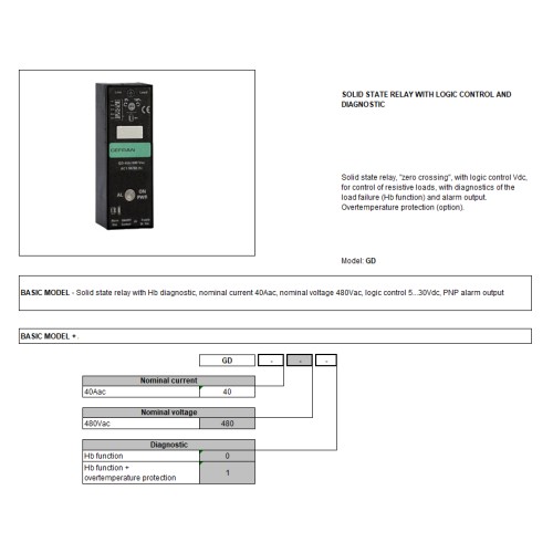 Реле Gefran F028719-GD-40/480-0 (480V/40A)