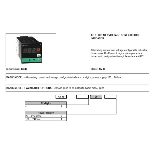 Индикатор Gefran F000178-4A-48-4-00-1-000