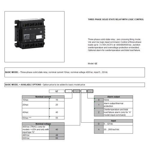 Реле Gefran F027766-GZ-40/48-D-1 (480V/3X40A)