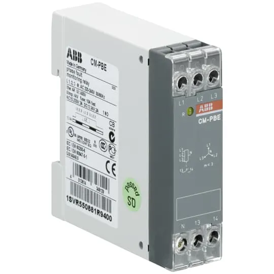 Реле контроля обрыва фазы ABB CM-PBE, 1НО, 220–240 В AC 1SVR550881R9400