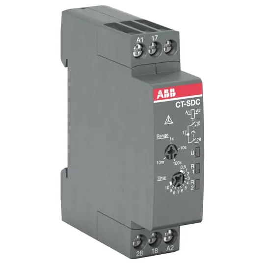 Реле времени ABB CT-SDC.22, звезда-треугольник, 2Н/О, 24-48 В DC / 24-240 В AC 1SVR508211R0100