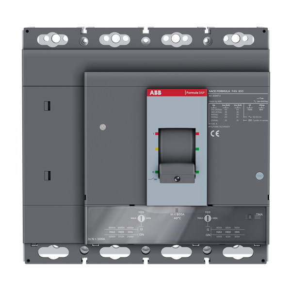 Автоматический выключатель ABB P4N 800 TMA 800-8000 А, 4P, фиксированная уставка, с полной номинальной мощностью InN=100%In 1SDA116400R1